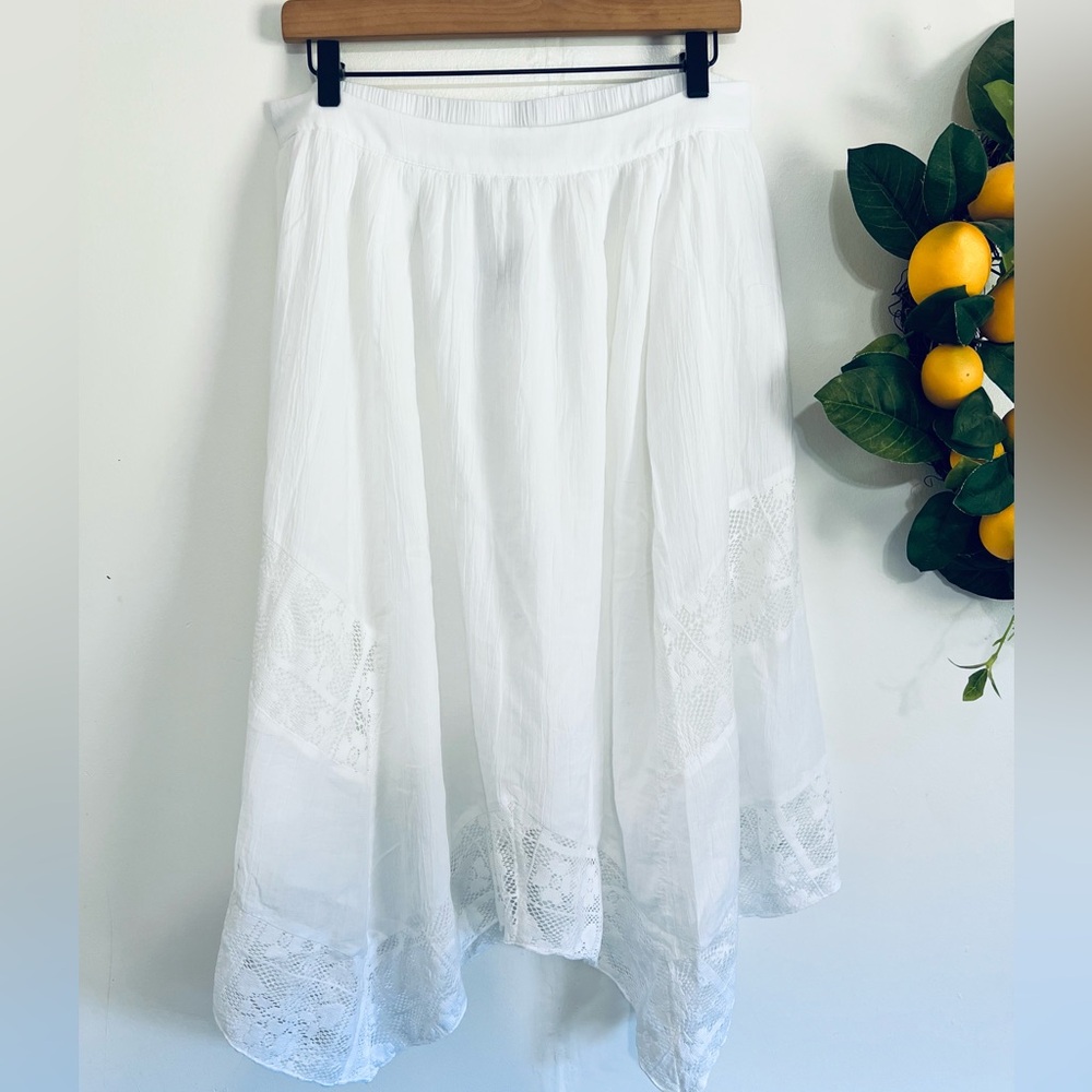 AE boho white cottage core maxi skirt